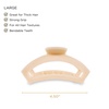image:imageTELETIES  Large Open Claw Clip  Strong Grip Bendable Teeth Comfortable Open Cutout Design  Ideal for Long Thick Curly or Wavy Hair  For All Hair Textures  Blonde TortoiseAlmond Beige