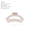 image:imageTELETIES  Large Open Claw Clip  Strong Grip Bendable Teeth Comfortable Open Cutout Design  Ideal for Long Thick Curly or Wavy Hair  For All Hair Textures  Blonde TortoiseCoconut White