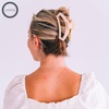 image:imageTELETIES  Large Open Claw Clip  Strong Grip Bendable Teeth Comfortable Open Cutout Design  Ideal for Long Thick Curly or Wavy Hair  For All Hair Textures  Blonde TortoiseAlmond Beige