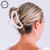 image:imageTELETIES  Large Open Claw Clip  Strong Grip Bendable Teeth Comfortable Open Cutout Design  Ideal for Long Thick Curly or Wavy Hair  For All Hair Textures  Blonde TortoiseCoconut White