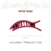 image:imageTELETIES  Medium Flat Rectangle Clip  For MediumThick Hair  For Lounging Travel Yoga amp More  Strong Grip Bendable Teeth Comfortable LayBack Design  All Hair Textures  Wild Side