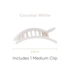 image:imageTELETIES  Medium Flat Rectangle Clip  For MediumThick Hair  For Lounging Travel Yoga amp More  Strong Grip Bendable Teeth Comfortable LayBack Design  All Hair Textures  Coconut WhiteCoconut White