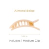 image:imageTELETIES  Medium Flat Rectangle Clip  For MediumThick Hair  For Lounging Travel Yoga amp More  Strong Grip Bendable Teeth Comfortable LayBack Design  All Hair Textures  Coconut WhiteAlmond Beige