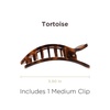 image:imageTELETIES  Medium Flat Rectangle Clip  For MediumThick Hair  For Lounging Travel Yoga amp More  Strong Grip Bendable Teeth Comfortable LayBack Design  All Hair Textures  Coconut WhiteTortoise