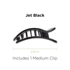 image:imageTELETIES  Medium Flat Rectangle Clip  For MediumThick Hair  For Lounging Travel Yoga amp More  Strong Grip Bendable Teeth Comfortable LayBack Design  All Hair Textures  Coconut WhiteJet Black
