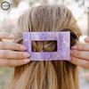 image:imageTELETIES  Medium Flat Rectangle Clip  For MediumThick Hair  For Lounging Travel Yoga amp More Strong Grip Bendable Teeth Comfortable LayBack Design All Hair Textures  Spring SplashLavender Mist