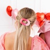 image:imageTELETIES  Medium Flat Round Clip  For MediumThick Hair  For Lounging Travel Yoga amp More Strong Grip Bendable Teeth Comfortable LayBack Design All Hair Textures  Valentines  Kiss amp Tell