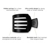 image:imageTELETIES  Medium Flat Square Clip  For Lying Down Yoga Driving amp More  Strong Grip Bendable Teeth Comfortable Curved Design  Ideal for Medium Hair  Core Collection  Blonde TortoiseJet Black