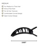 image:imageTELETIES  Medium Flat Square Clip  For Lying Down Yoga Driving amp More  Strong Grip Bendable Teeth Comfortable Curved Design  Ideal for Medium Hair  Core Collection  Blonde TortoiseJet Black