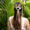 image:imageTELETIES  Medium Flat Square Clip  For Lying Down Yoga Driving amp More  Strong Grip Bendable Teeth Comfortable Curved Design  Ideal for Medium Hair  Core Collection  Blonde TortoiseCoconut White