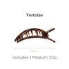 image:imageTELETIES  Medium Flat Square Clip  For Lying Down Yoga Driving amp More  Strong Grip Bendable Teeth Comfortable Curved Design  Ideal for Medium Hair  Core Collection  Blonde TortoiseTortoise