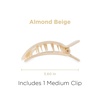 image:imageTELETIES  Medium Flat Square Clip  For Lying Down Yoga Driving amp More  Strong Grip Bendable Teeth Comfortable Curved Design  Ideal for Medium Hair  Core Collection  Blonde TortoiseAlmond Beige