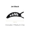 image:imageTELETIES  Medium Flat Square Clip  For Lying Down Yoga Driving amp More  Strong Grip Bendable Teeth Comfortable Curved Design  Ideal for Medium Hair  Core Collection  Blonde TortoiseJet Black