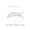 image:imageTELETIES  Medium Flat Square Clip  For Lying Down Yoga Driving amp More  Strong Grip Bendable Teeth Comfortable Curved Design  Ideal for Medium Hair  Core Collection  Blonde TortoiseCoconut White
