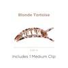 image:imageTELETIES  Medium Flat Square Clip  For Lying Down Yoga Driving amp More  Strong Grip Bendable Teeth Comfortable Curved Design  Ideal for Medium Hair  Core Collection  Blonde TortoiseBlonde Tortoise