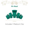 image:imageTELETIES  Medium Hair Clip  For Thin to MediumThick Hair  Claw Clips for Women  Strong Grip Bendable Teeth Comfortable Curved Design  For All Hair Textures  Holiday  Fir RealFir Real