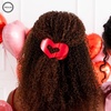 image:imageTELETIES  Medium Heart Flat Clip  For MediumThick Hair  For Lounging Travel Yoga amp More Strong Grip Bendable Teeth Comfortable LayBack Design All Hair Textures  Valentines  Red Heart