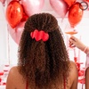image:imageTELETIES  Medium Heart to Heart Flat Clip  For MediumThick Hair  For Lounging Travel Yoga amp More Strong Grip Bendable Teeth Comfortable LayBack Design All Hair Textures Valentines Red