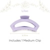 image:imageTELETIES  Medium Open Claw Clip  Strong Grip Bendable Teeth Comfortable Cutout Design  Ideal for Long Thick Curly or Wavy Hair  For All Hair Textures  Spring Collection  Lilac