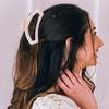 image:imageTELETIES  Medium Open Hair Clip  For Thin to MediumThick Hair  Strong Grip Bendable Teeth Comfortable Cutout Design  All Hair Textures  Jet BlackAlmond Beige