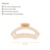 image:imageTELETIES  Medium Open Hair Clip  For Thin to MediumThick Hair  Strong Grip Bendable Teeth Comfortable Cutout Design  All Hair Textures  Jet BlackAlmond Beige