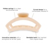 image:imageTELETIES  Medium Open Hair Clip  For Thin to MediumThick Hair  Strong Grip Bendable Teeth Comfortable Cutout Design  All Hair Textures  Jet BlackAlmond Beige