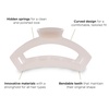 image:imageTELETIES  Medium Open Hair Clip  For Thin to MediumThick Hair  Strong Grip Bendable Teeth Comfortable Cutout Design  All Hair Textures  Jet BlackCoconut White