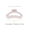 image:imageTELETIES  Medium Open Hair Clip  For Thin to MediumThick Hair  Strong Grip Bendable Teeth Comfortable Cutout Design  All Hair Textures  Jet BlackCoconut White