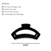 image:imageTELETIES  Medium Open Hair Clip  For Thin to MediumThick Hair  Strong Grip Bendable Teeth Comfortable Cutout Design  All Hair Textures  Jet BlackJet Black