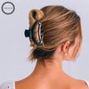 image:imageTELETIES  Medium Open Hair Clip  For Thin to MediumThick Hair  Strong Grip Bendable Teeth Comfortable Cutout Design  All Hair Textures  Jet BlackJet Black