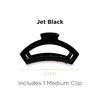 image:imageTELETIES  Medium Open Hair Clip  For Thin to MediumThick Hair  Strong Grip Bendable Teeth Comfortable Cutout Design  All Hair Textures  Jet BlackJet Black