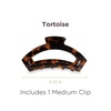 image:imageTELETIES  Medium Open Hair Clip  For Thin to MediumThick Hair  Strong Grip Bendable Teeth Comfortable Cutout Design  All Hair Textures  Jet BlackTortoise
