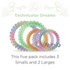 image:imageTELETIES  Mixed Spiral Hair Coils  Spring Collection  Ponytail Holder Hair Ties for Women  Phone Cord Hair Ties  Strong Grip No Rip Water Resistant No Crease  5 pack  Technicolor Dreams