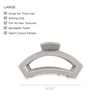 image:imageTELETIES  Open Large Hair Clip  Fall Collection  Hair Claw Clips for Women  Strong Grip Bendable Teeth Curved Design  For All Hair Types and Textures  Silver FlamesSilver Flames