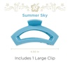 image:imageTELETIES  Open Large Hair Clip  For Thick to SuperThick Hair  Strong Grip Bendable Teeth Comfortable Curved Design  For All Textures  Summer SkySummer Sky