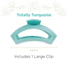 image:imageTELETIES  Open Large Hair Clip  Spring Collection  Hair Claw Clips for Women  Strong Grip Bendable Teeth Curved Design  For All Hair Types and Textures  Totally Turquoise