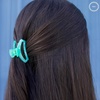 image:imageTELETIES  Open Tiny Hair Clip For Super Thin Hair Little Kids Halfup Hairstyles  Strong Grip Bendable Teeth Comfortable Curved Design Mini Claw Clip  Spring  Blue LagoonSpring Splash  Tiny