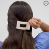 image:imageTELETIES  Small Flat Rectangle Clip  For ThinMedium Hair  For Lounging Travel Yoga amp More  Strong Grip Bendable Teeth Comfortable LayBack Design  All Hair Textures  TortoiseAlmond Beige