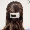image:imageTELETIES  Small Flat Rectangle Clip  For ThinMedium Hair  For Lounging Travel Yoga amp More  Strong Grip Bendable Teeth Comfortable LayBack Design  All Hair Textures  TortoiseCoconut White