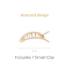 image:imageTELETIES  Small Flat Square Clip  For Lying Down Yoga Driving amp More  Strong Grip Bendable Teeth Comfortable Curved Design  Ideal for ThinMedium Hair  Core Collection  Almond BeigeAlmond Beige