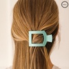 image:imageTELETIES  Small Flat Square Clip  For Lying Down Yoga Driving amp More  Strong Grip Bendable Teeth Comfortable Curved Design  Ideal for ThinMedium Hair  Spring Collection  Calming CoralTotally Turquoise