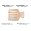 image:imageTELETIES  Small Flat Square Clip  For Lying Down Yoga Driving amp More  Strong Grip Bendable Teeth Comfortable Curved Design  Ideal for ThinMedium Hair  Core Collection  Almond BeigeAlmond Beige