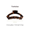 image:imageTELETIES  Small Open Hair Clip  Hair Claw Clips for Women  Strong Grip Bendable Teeth Comfortable Cutout Design  For Thin to Medium Thick Hair  All Hair Types amp Textures  Jet BlackTortoise