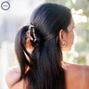 image:imageTELETIES  Small Open Hair Clip  Hair Claw Clips for Women  Strong Grip Bendable Teeth Comfortable Cutout Design  For Thin to Medium Thick Hair  All Hair Types amp Textures  Jet BlackBlonde Tortoise