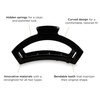 image:imageTELETIES  Small Open Hair Clip  Hair Claw Clips for Women  Strong Grip Bendable Teeth Comfortable Cutout Design  For Thin to Medium Thick Hair  All Hair Types amp Textures  Jet BlackJet Black