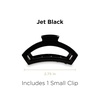 image:imageTELETIES  Small Open Hair Clip  Hair Claw Clips for Women  Strong Grip Bendable Teeth Comfortable Cutout Design  For Thin to Medium Thick Hair  All Hair Types amp Textures  Jet BlackJet Black