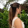 image:imageTELETIES  Small Open Hair Clip  Hair Claw Clips for Women  Strong Grip Bendable Teeth Comfortable Cutout Design  For Thin to Medium Thick Hair  All Hair Types amp Textures  Jet BlackJet Black