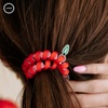 image:imageTELETIES  Small Spiral Hair Coils  For ThinMedium Hair  Ponytail Holder for Women  Phone Cord Hair Ties  Strong Grip No Rip Water Resistant No Crease  Holiday  3 pack  Secret SantaLarge  Naughty or Nice