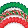 image:imageTELETIES  Small Spiral Hair Coils  For ThinMedium Hair  Ponytail Holder for Women  Phone Cord Hair Ties  Strong Grip No Rip Water Resistant No Crease  Holiday  3 pack  Secret SantaSmall  Naughty or Nice