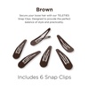 image:imageTELETIES  Snap Clip  SnagFree Design  Hair Clip Barrette for Women amp Girls  Gentle Yet Secure Hold  Smooth Finish  For All Hair Types amp Textures  One Size 175  6 Count  BronzeBrown